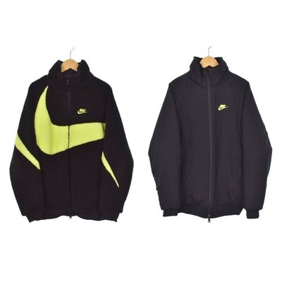 Nike Reversible Fleece Jacket, Boa Lining, Size XS, Black