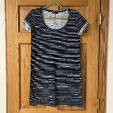 Gap Dress Womens Small Blue Striped T-Shirt Pullover Short Sleeve Knee Length
