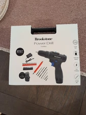 Brookstone Cordless Power Drill - 27 Bit Attachments - 12 Volt Heavy Duty