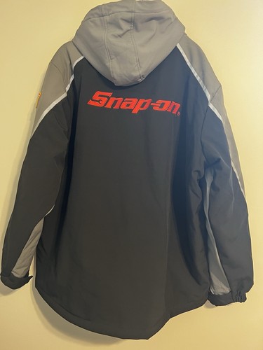 SNAP ON TOOLS HOODED INSULATED WINTER COAT ZIP UP BLACK/GREY NEW 2XL - Picture 2 of 5
