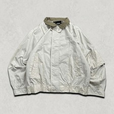 London Fog Harrington Jacket Mens XL Vintage Full Zip Bomber, Cream