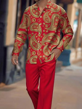 Men's Outfit 2 Piece Set Shirt  Pants Suit PLUS SIZE BIG 4XL