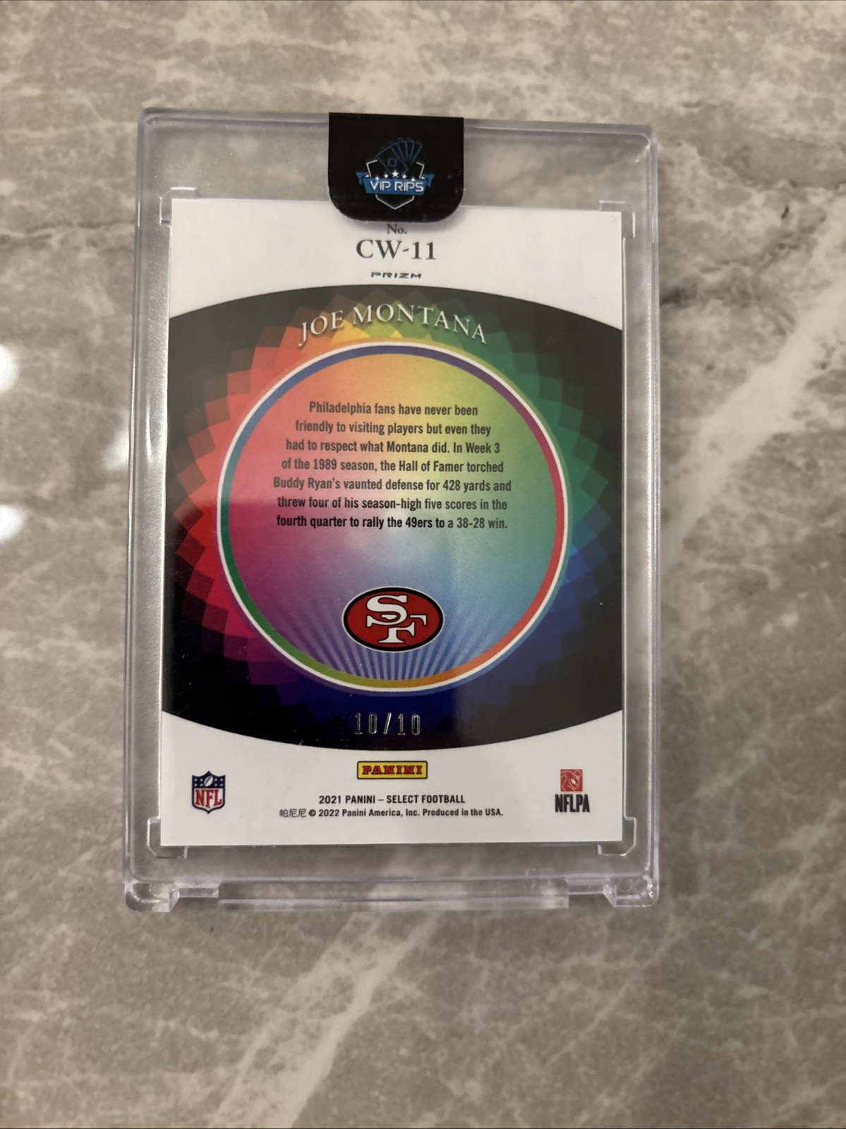 2021 Select Joe Montana Color Wheel Gold /10 #CW-11 RAW