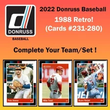 2022 Donruss MLB (#231-280) 1988 Retro! Complete Your Team/Set!