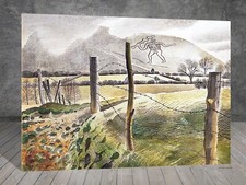 Eric Ravilious The Cerne Abbas Giant LANDSCAPE  CANVAS PAINTING ART PRINT 1110