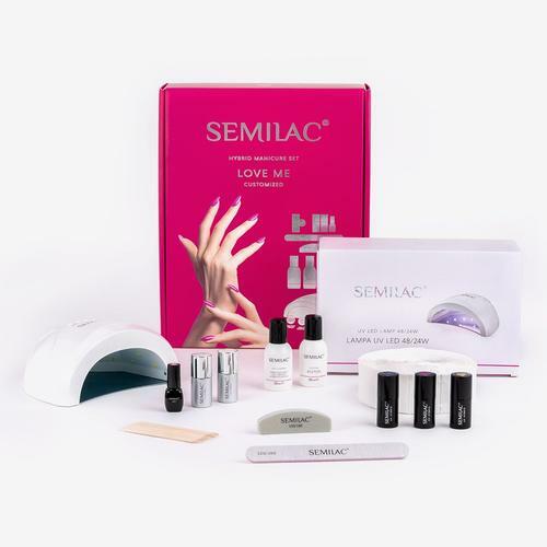 Semilac Starter Set Kit Love Me Customised Lamp 48W/24W UV/LED Nail Gel Polish