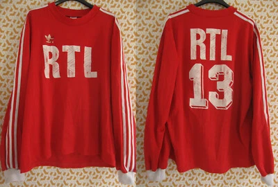 Maillot Adidas Coupe de France Rouge RTL #13 Porté vintage Jersey - XL - Photo 1/4