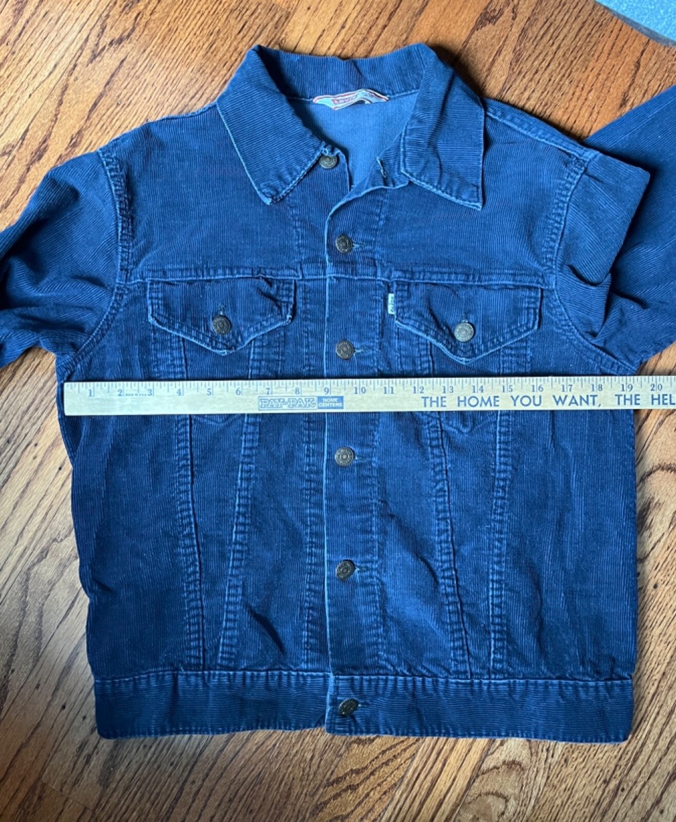 Vintage 60s /70s Levis Corduroy Trucker Jacket Blue Mens 40 Made