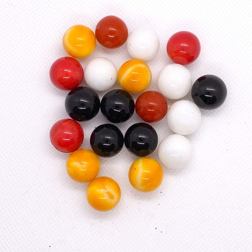 Vintage Lot of 20 Shooter Marbles – Swirl, Opaque & Solid Colors Mixed Set - Picture 9 of 10
