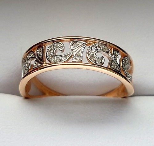 Wunderschöner und Seltener GoldRing - 14 kt Roségold - Diamant (Natürlich) - Bild 6 von 10