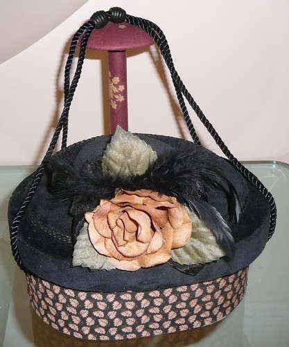 Very vintage hat box purse, two 