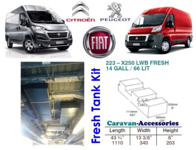 66 L Unterfahr Frischwassertank Set Ducato, Boxer, Relais LWB L3 & L4 Wohnmobil