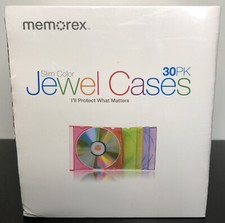 Memorex CD DVD Standard Slim Multi-Colored Jewel Cases 30 Pack Brand New Sealed