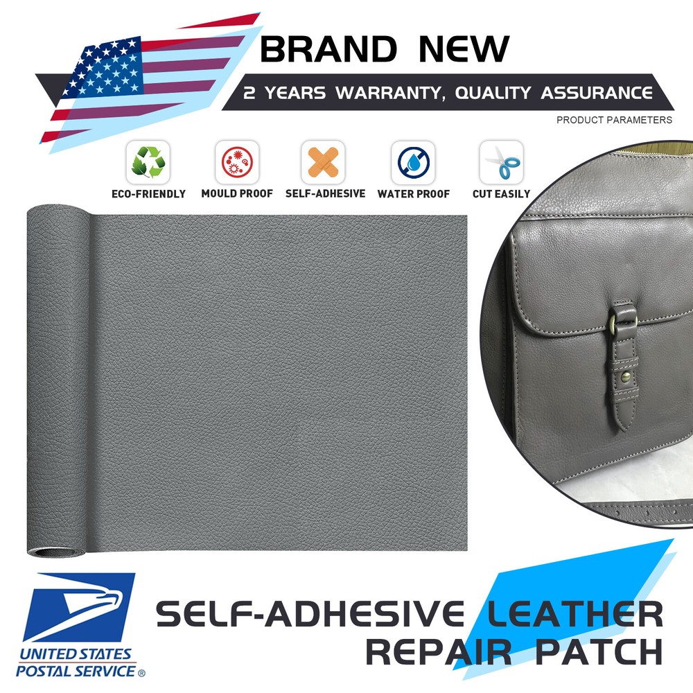 Leather Repair Kit Grey Adhesive Patch Furniture Couch Car Seat Chair 54