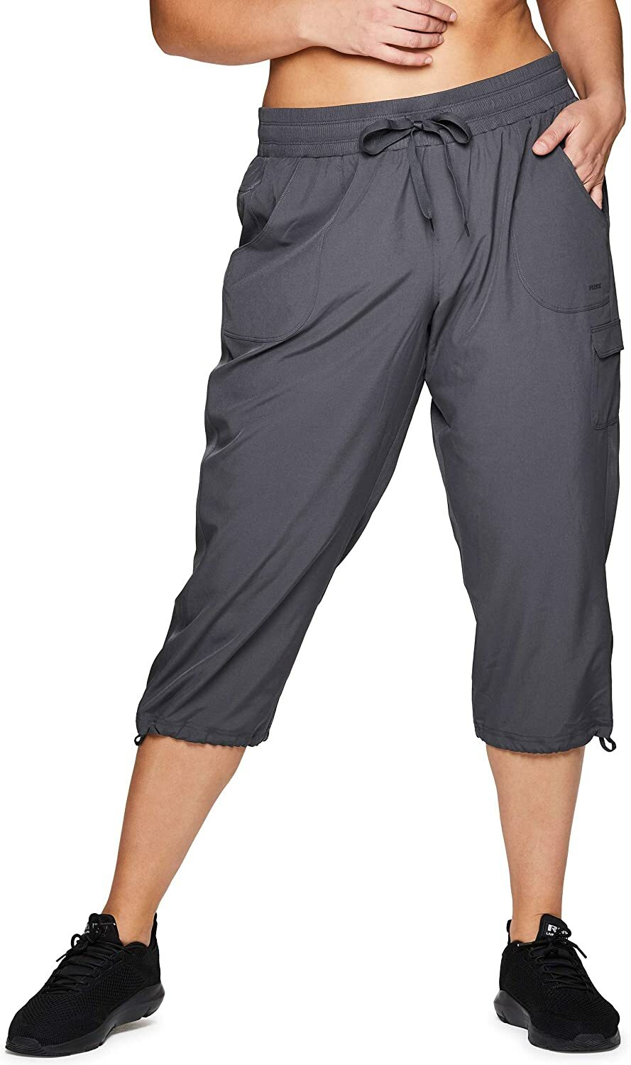 rbx active women's cargo lightweight woven capri pant