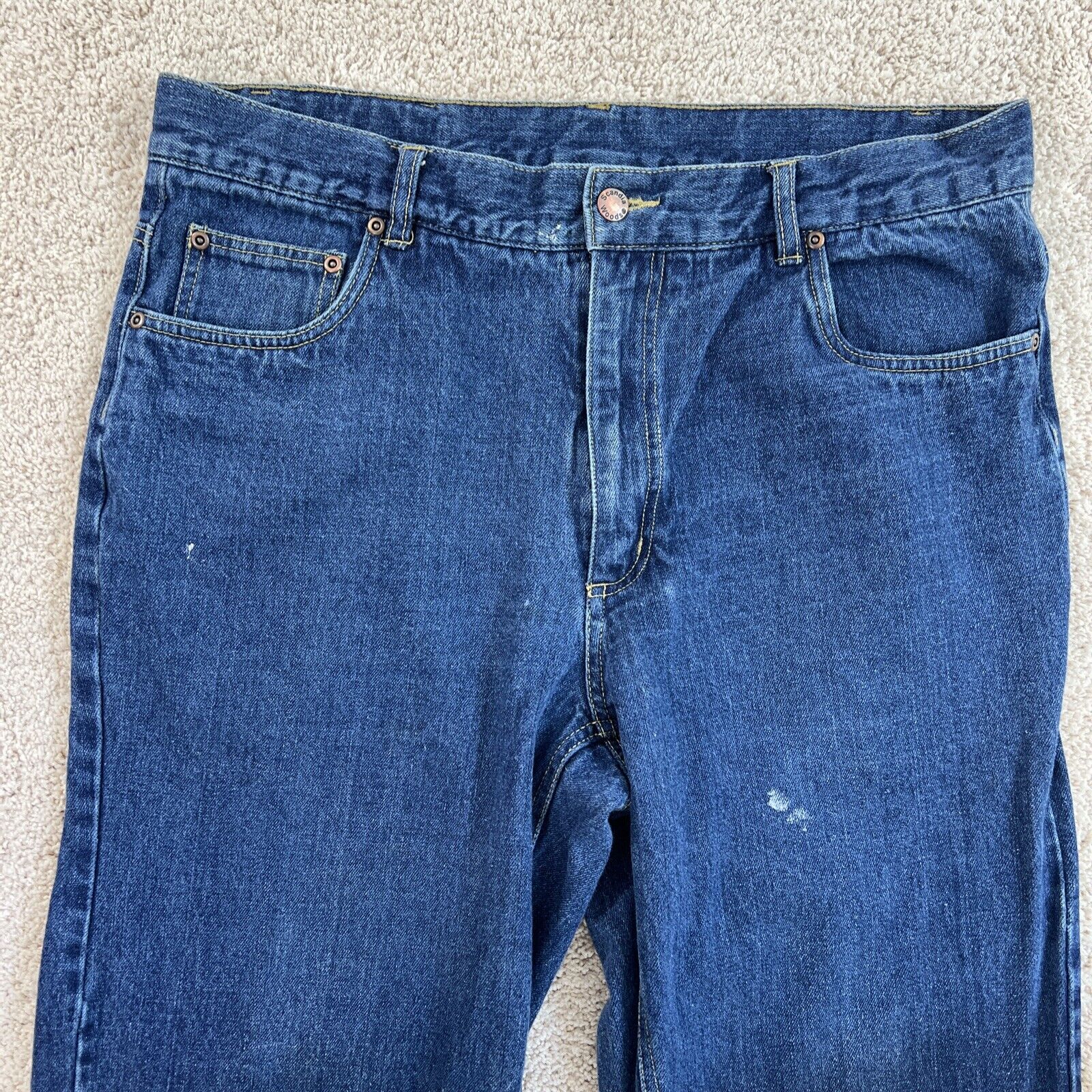 Scandia Woods Jeans Mens 36x 32 Blue Denim Straight | eBay