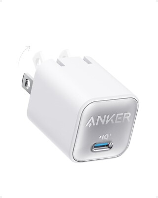 Anker Nano Charger, USB C GaN Charger 30W, PIQ 3.0 Foldable PPS Fast Charger NIB