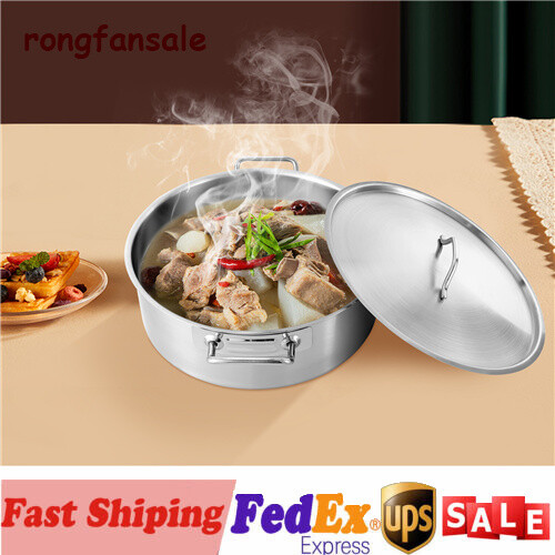 11 Qt Stainless Steel Stock Pot with Glass Lid for Soup and Large Kitchen Cooking