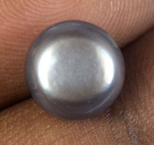 Pietra preziosa rotonda naturale 5,70 ct Tahiti grigiastra nera dei mari del sud E3631 - Foto 8 di 9