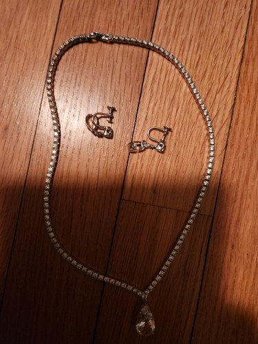 VINTAGE OTIS STERLING SILVER RHINESTONE NECKLACE - Picture 7 of 10