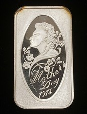 1 oz .999 Fine Silver Art Bar - Madison Mint - Mothers Day 1974 -SKU-F3459 85.05 per troy oz
