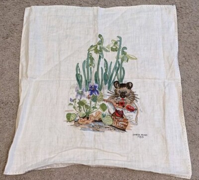 Field Mouse Needlepoint Finished Cute 80's Cottagecore Farmhouse Decor