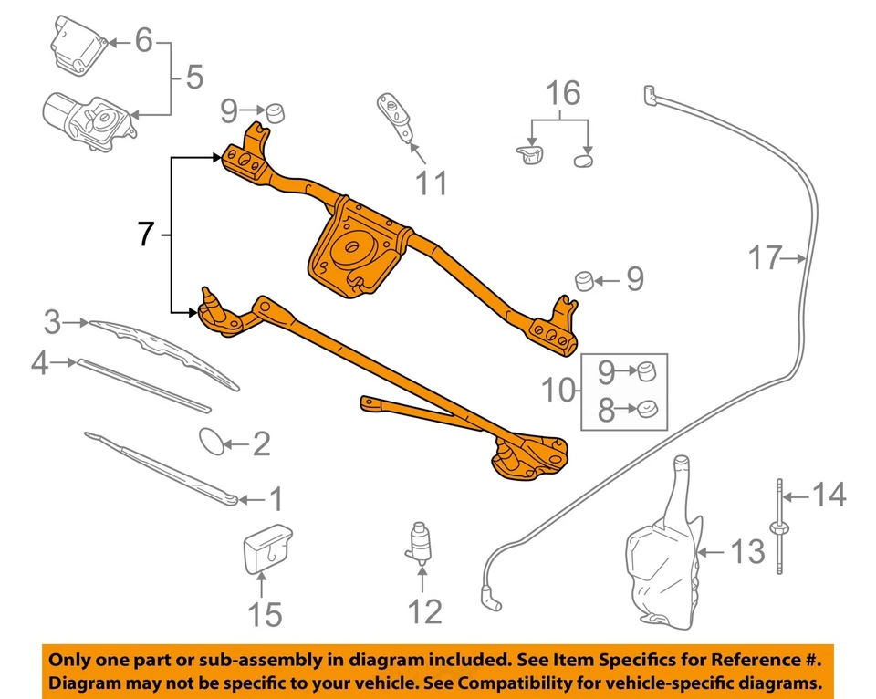 Enlace limpiaparabrisas usado se adapta a: Pontiac Grand am 2000 grado A Foto 3 de 4
