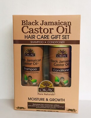 Pure Naturals ~ Black Jamaican Castor Oil Hair Care Gift Set ~ Moisture & Growth