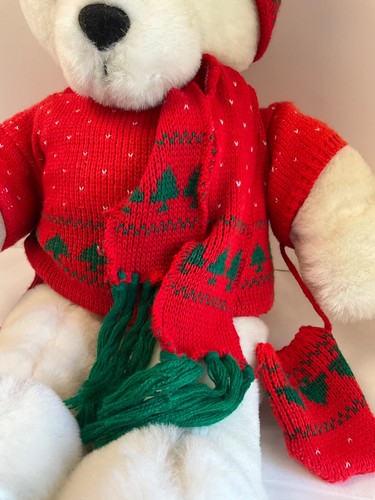 Jingles Christmas Large Plush Stuffed Animal Teddy Bear Santa Hat Scarf *22" in* - Picture 3 of 15