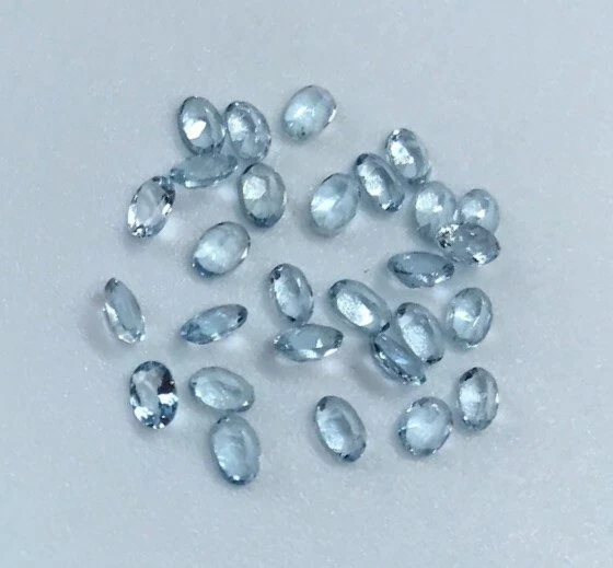 20Pc AAA 100% Natural Aquamarine 5x3mm Oval Shape Calibrated Size Loose Gemstone - Image 2 of 4