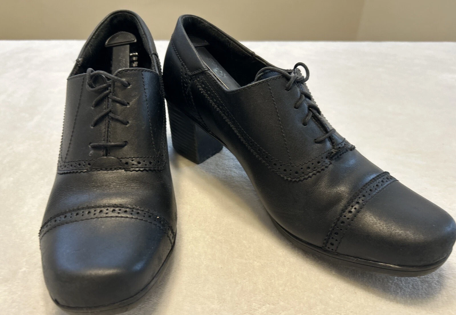 Oxford Clarks Bendables taglia 10 M granato nero pelle tacco comode stringate