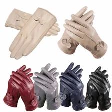 Women's Ladies  Lambskin Leather Gloves Winter Warm Driving Soft Lining