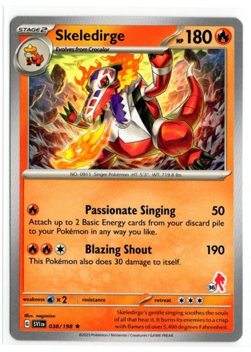 Pokemon Battle Academy 2024 Armarouge Deck #36 Scarlet Violet 038/198 Skeledirge