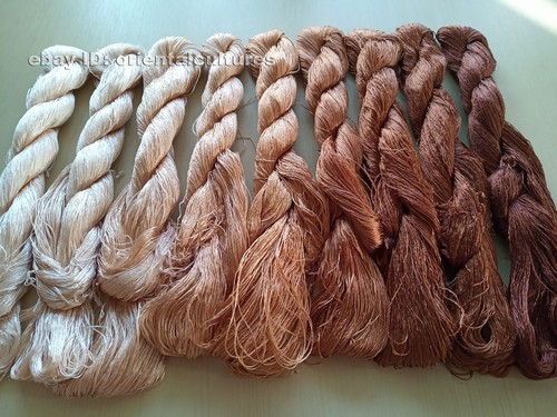 9bundles 100%real natural mulberry silk,hand-dyed embroidery silk floss/thread - Picture 12 of 12