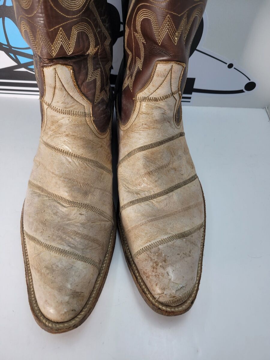 Rios of Mercedes Handmade Eel Skin Cowboy Western Boots 11B Rios of Mercedes Handmade Eel Skin Cowboy Western Boots 11B