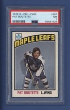 1976-77 O-PEE-CHEE #367 PAT BOUTETTE (rc) PSA 7 NM Toronto Maple Leafs *ROOKIE*