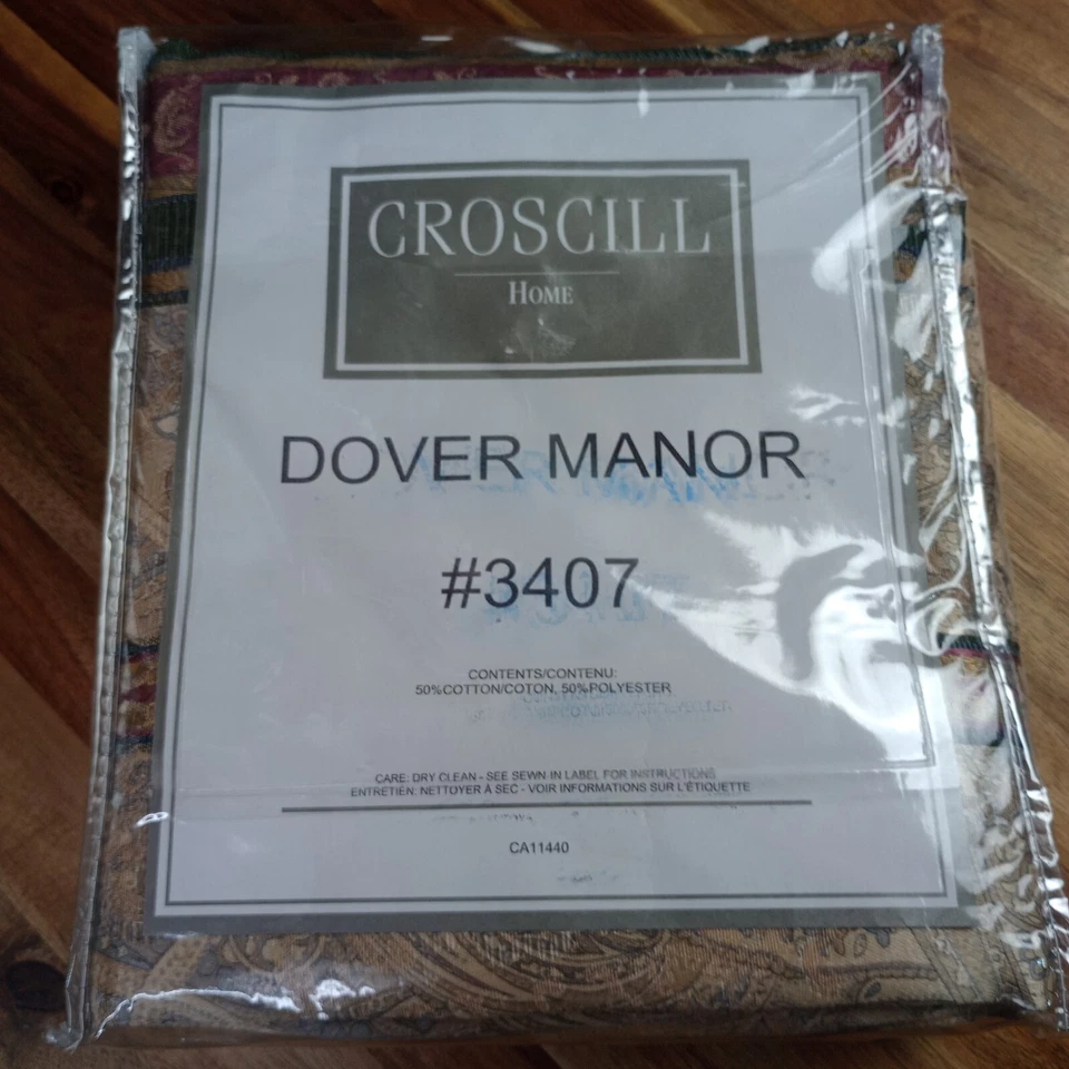 Falda de cama vintage Croscill Dover Manor #3407 damasco cachemir esquinas divididas Foto 3 de 4