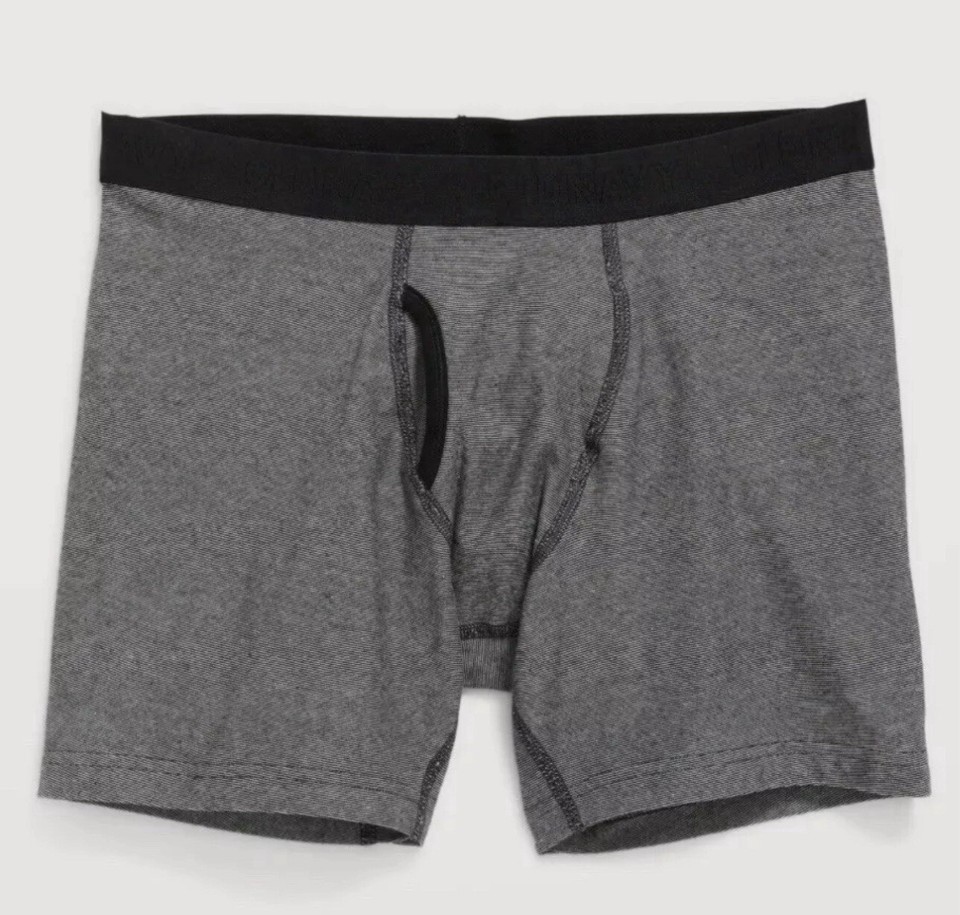 Old Navy Men's XXL 3 Pair Boxer Briefs 6" Inseam Gray Tie Dye Stripes