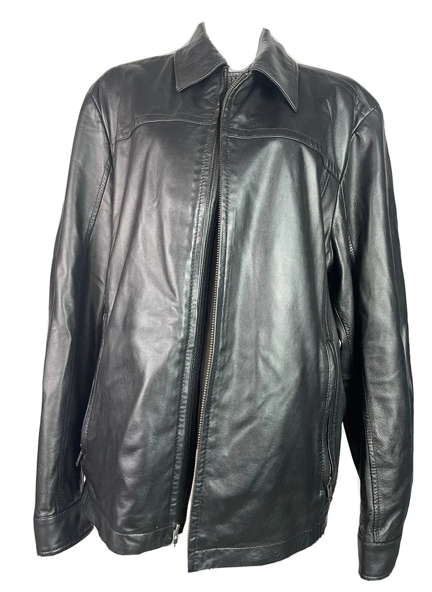 Complejo Diploma Museo Murano Men&#039;s Black Size Lambskin Leather Jacket Luxury Size XL | eBay