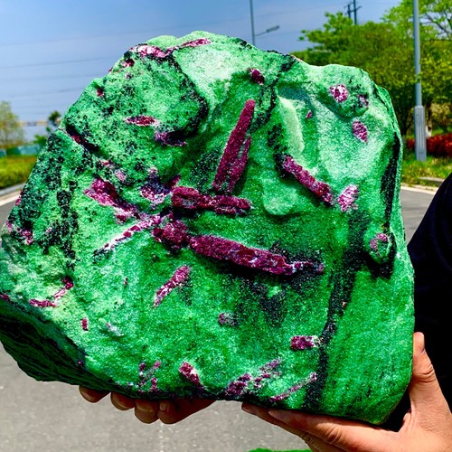 28.55LB Natural green Ruby zoisite (anylite) crystal Chakra Healing Energy - Picture 6 of 21