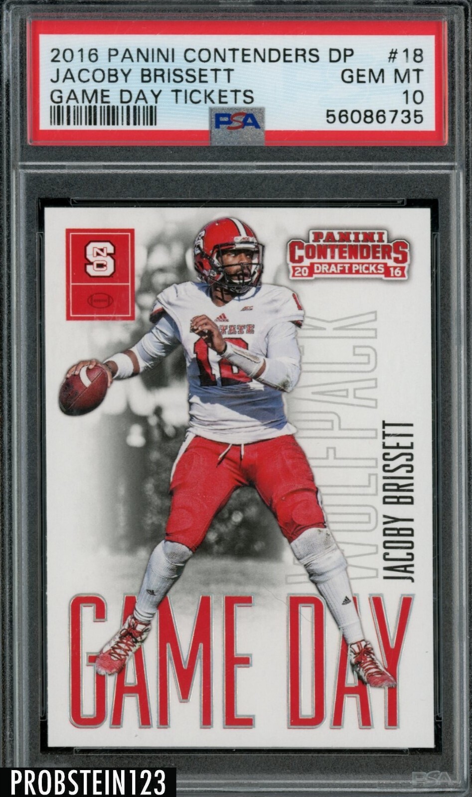 Jacoby Brissett Panini Contenders Draft Picks Game Day Tickets #18 Base