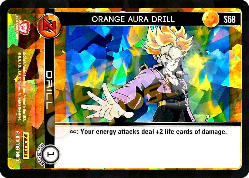 DBZ Dragon Ball Z TCG Panini Awakening S68 Orange Aura Drill Foil