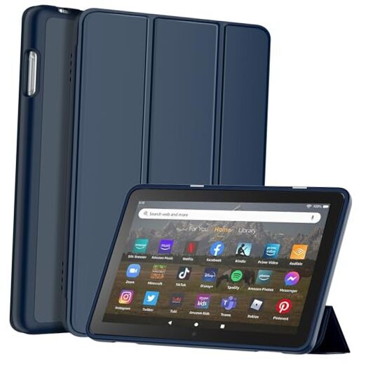 All-New Amazon Fire HD 8 & 8 Plus Tablet Case (12th/10th Generation, Navy Blue