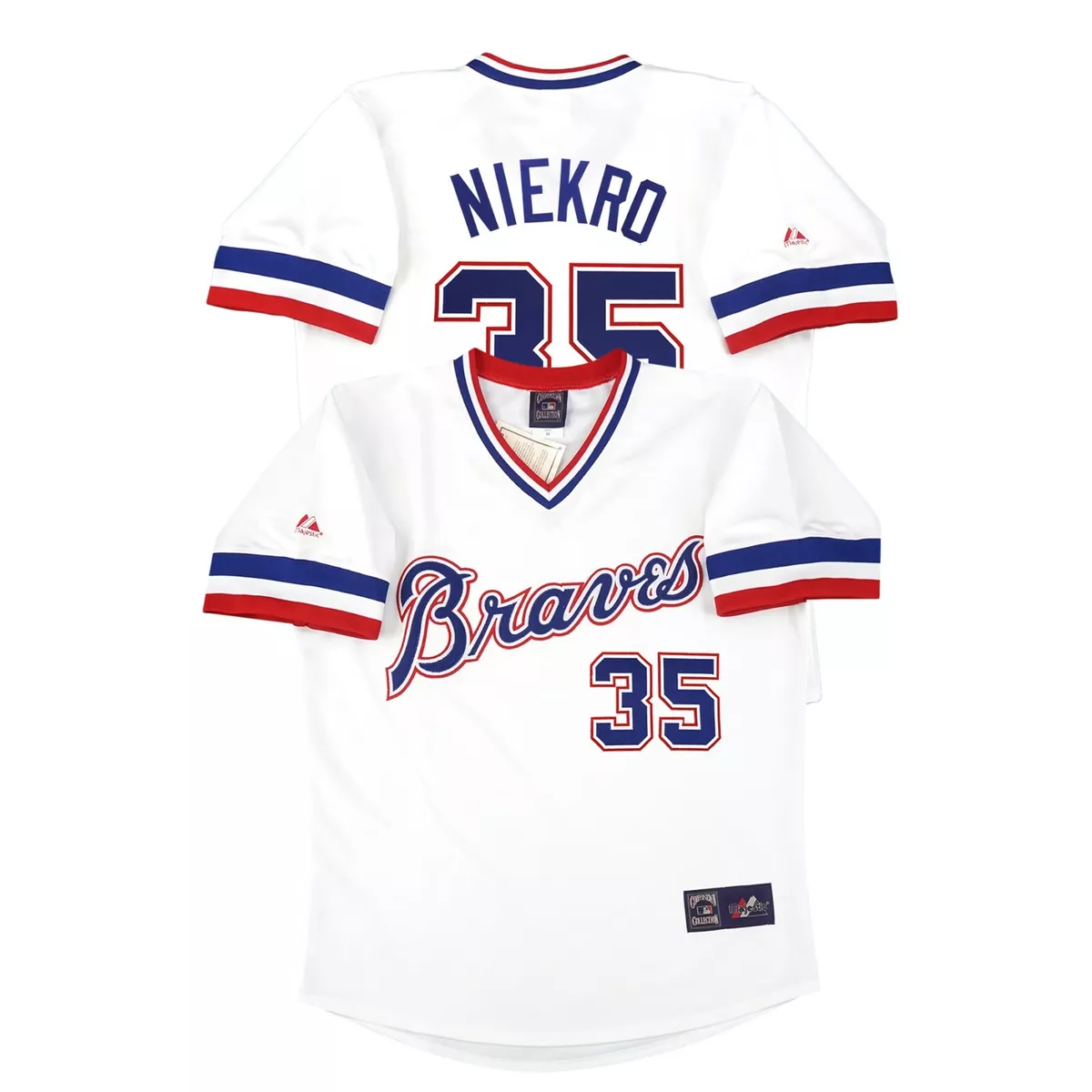 Phil Niekro Men's Atlanta Braves Jersey - Black/White Replica