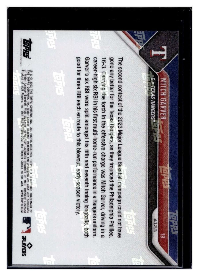 2023 Topps Now #19 Mitch Garver Orange Parallel Card #d /5 - Image 2 of 2