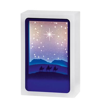 Papier Diorama mit LED Leuchtszene Box 21 cm - Krippe