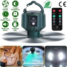 Camping Fan with LED Lantern USB Rechargeable Battery Powered Tent Fan Portable