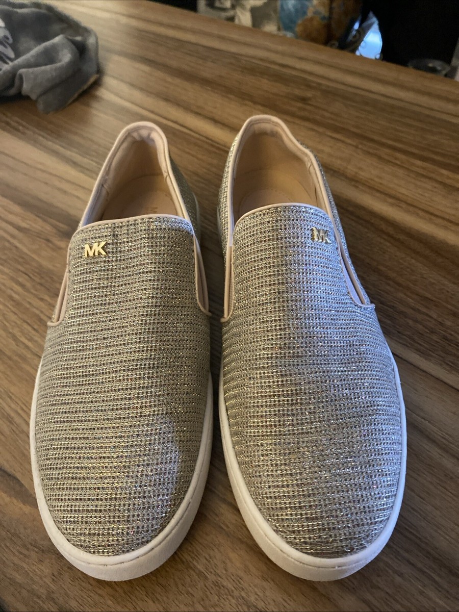 Michael Kors Keaton slip-on Glitter Chain Mesh Gold, Womens, 1/2