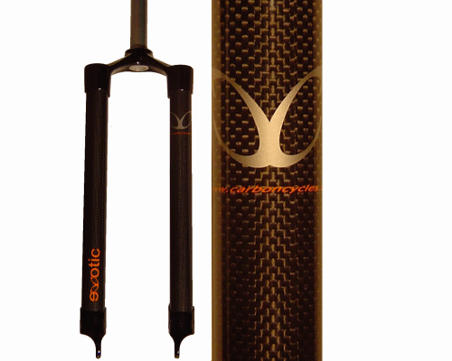 Fourche VTT rigide en carbone eXotic, spécifique au disque 42,5 cm pour roue de VTT 26 pouces - Photo 1/12