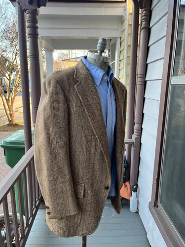 Vintage Brooks Brothers Brookstweed 42 Brown Tweed Wool Blazer Sport Coat Rare - Picture 4 of 17